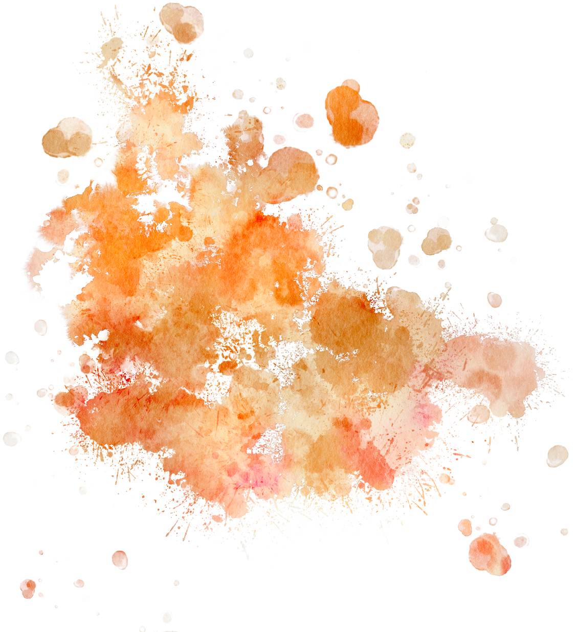 watercolor splatter orange